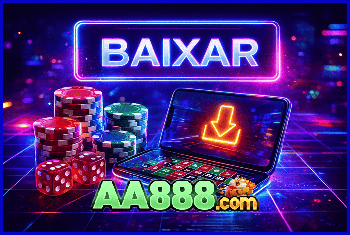 Banner destacando o app AA888 disponível para baixar grátis