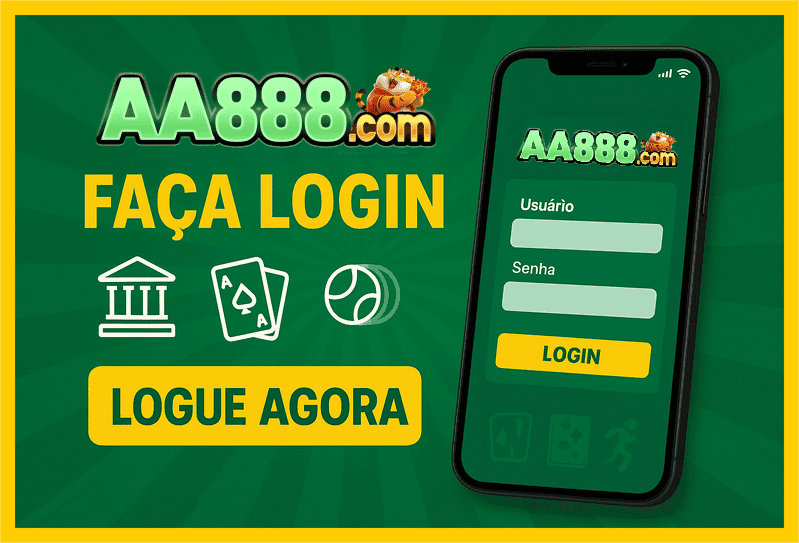 Imagem destacando login seguro na AA888 para novos usuários